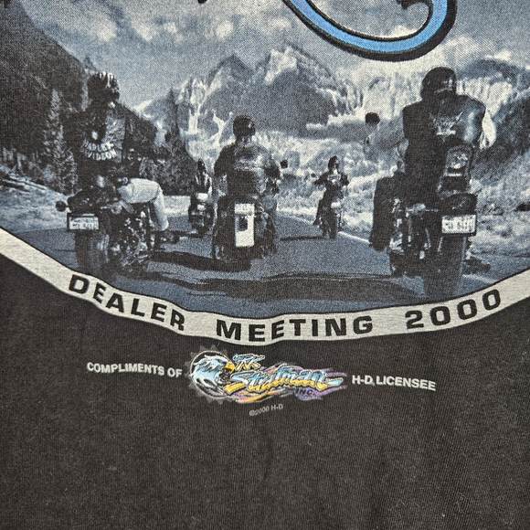 Harley Davidson T Shirt Thunder in the Rockies CO 2000 Hanes Beefy T Mens XXL - Picture 2 of 9